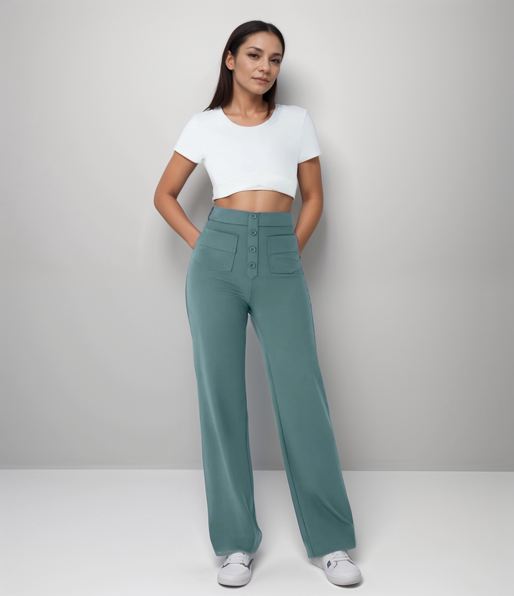 Elsa | Pantalon élastique à taille haute