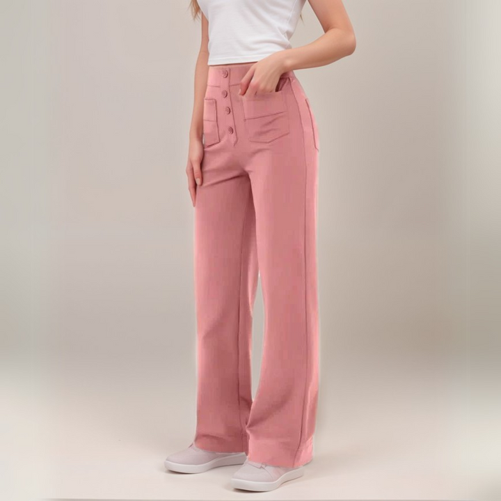 Elsa | Pantalon élastique à taille haute
