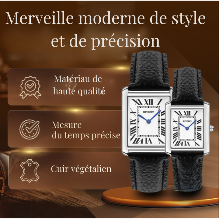 Montre Carrée Élégante pour Couples