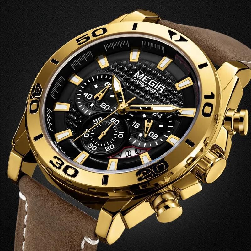 Montre Quartz Militaire en Cuir