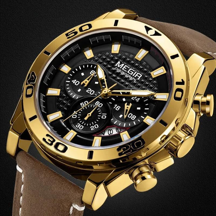 Montre Quartz Militaire en Cuir