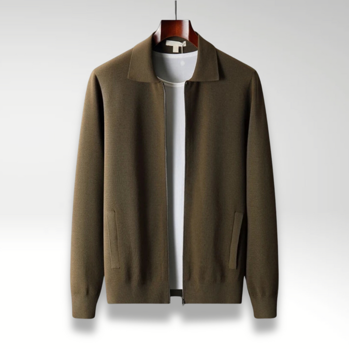 Le Cloe™ | Cardigan zippé en mérinos de première qualité