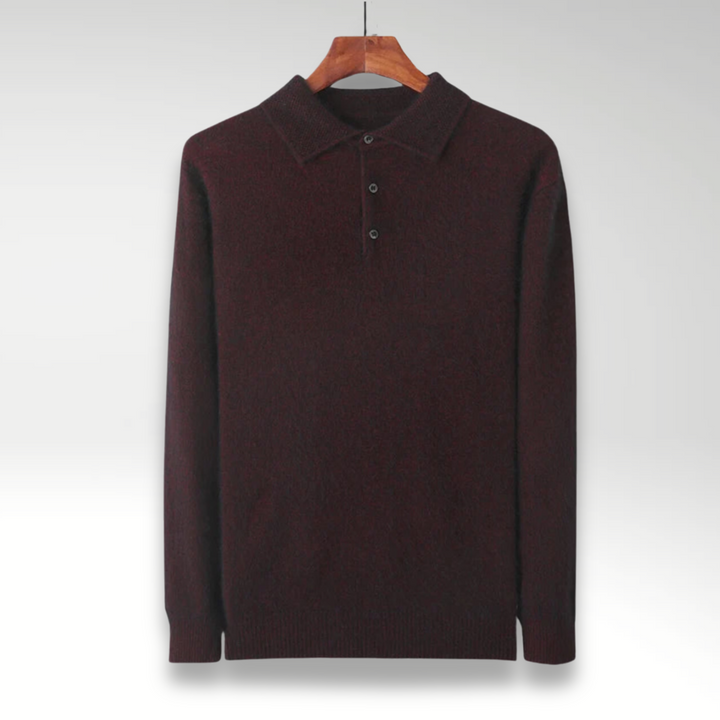 Le Cloe™ | Pull polo en vison et cachemire