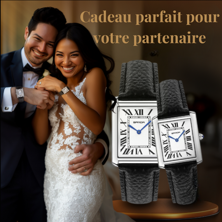 Montre Carrée Élégante pour Couples