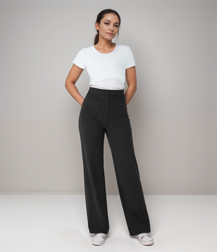 Elsa | Pantalon élastique à taille haute