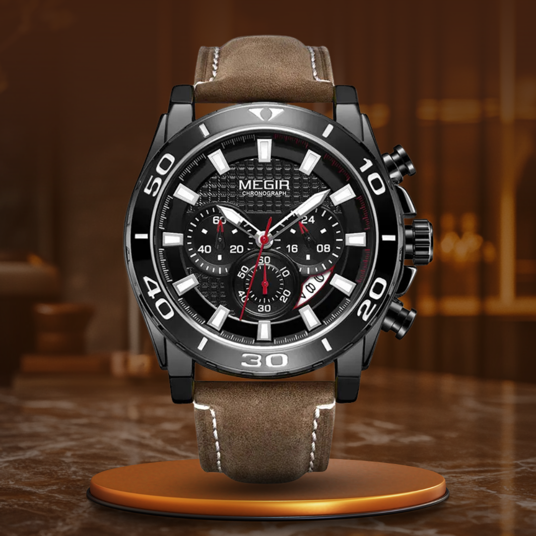 Montre Quartz Militaire en Cuir