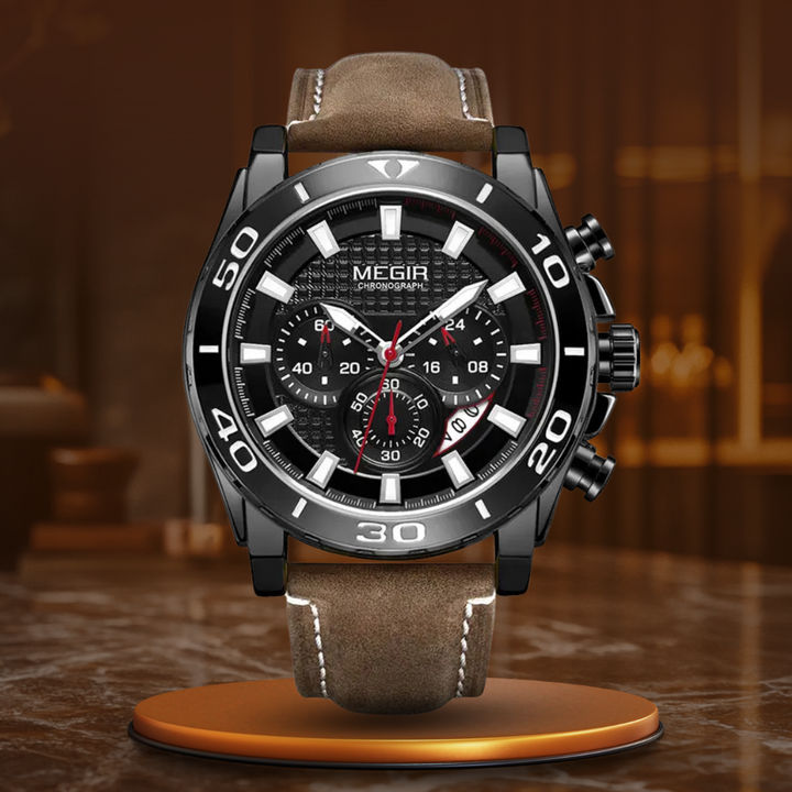 Montre Quartz Militaire en Cuir