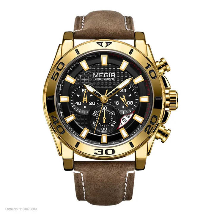 Montre Quartz Militaire en Cuir