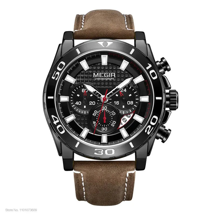 Montre Quartz Militaire en Cuir