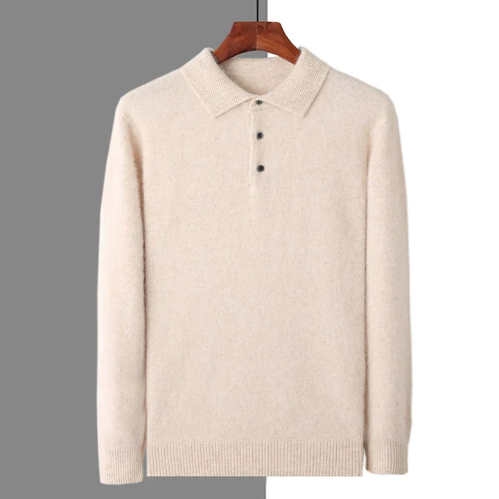 Le Cloe™ | Pull polo en vison et cachemire