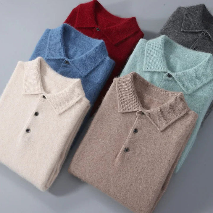 Le Cloe™ | Pull polo en vison et cachemire