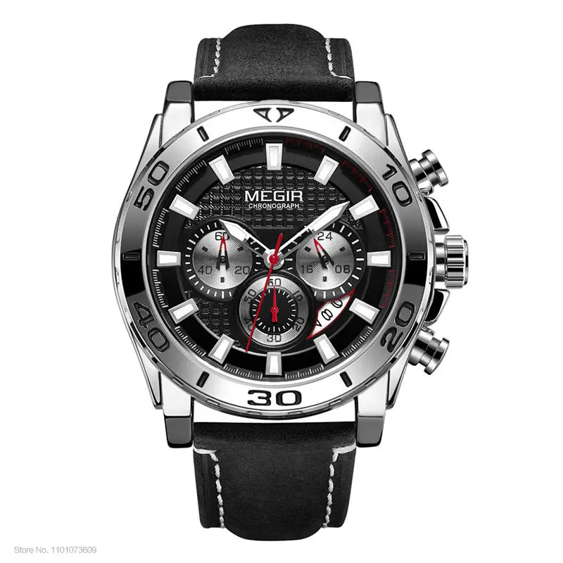 Montre Quartz Militaire en Cuir