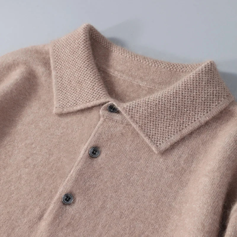 Le Cloe™ | Pull polo en vison et cachemire