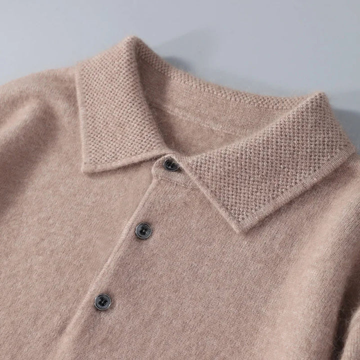 Le Cloe™ | Pull polo en vison et cachemire