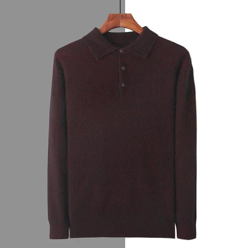 Le Cloe™ | Pull polo en vison et cachemire