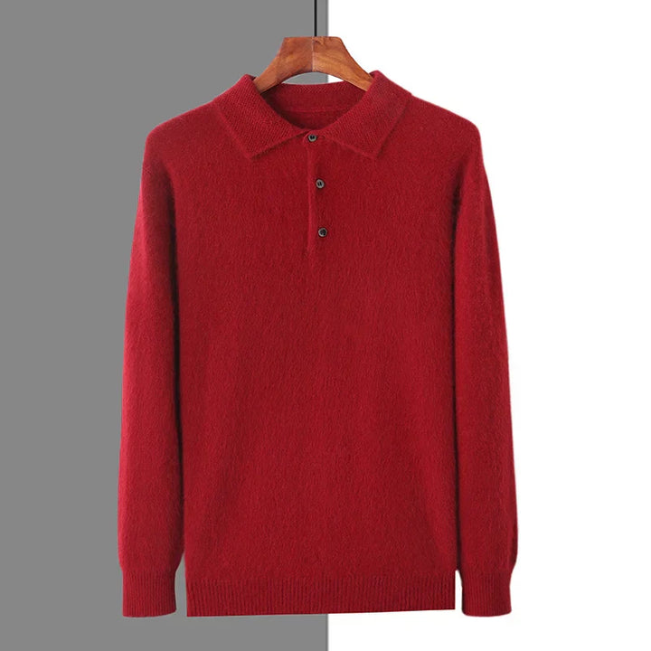 Le Cloe™ | Pull polo en vison et cachemire